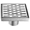 Alfi Brand 5" x 5" Modern Square SS Shower Drain W/ Groove Holes ABSD55C-BSS - alternate 1